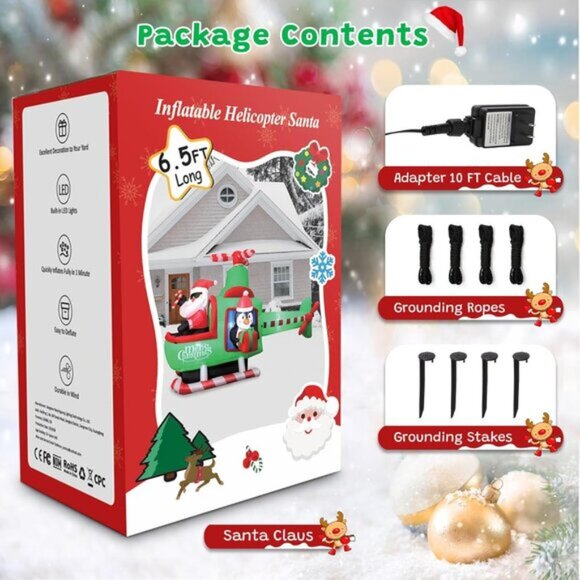 ⚡6FT Christmas Inflatable Candle with Merry Christmas Wishes Outdoor Decoration - Picture 6 of 6